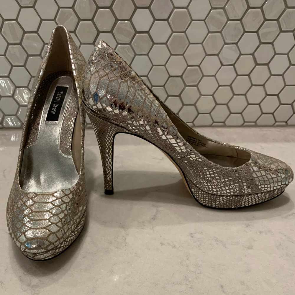 WHBM Snakeskin Platform Heels
